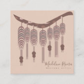 Macrame kunstenaar handgemaakte ontwerper Natuurli Vierkante Visitekaartje (Voorkant)