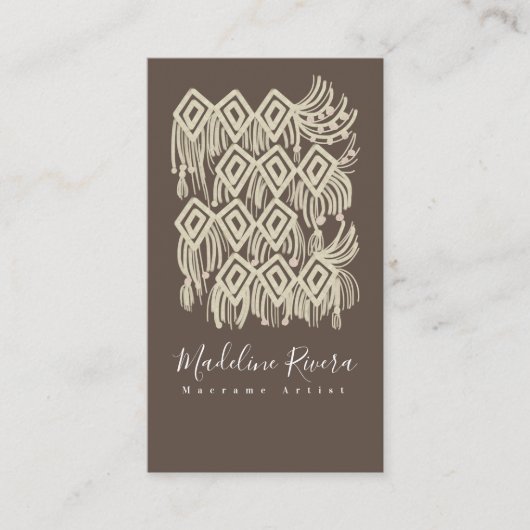 Macrame Kunstenaar Handgemaakte Ontwerper Visitekaartje (Voorkant)