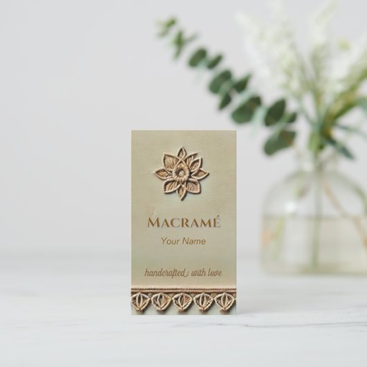 Macramé look - beige Visitekaartje (Staand voorkant)