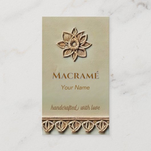 Macramé look - beige Visitekaartje (Voorkant)