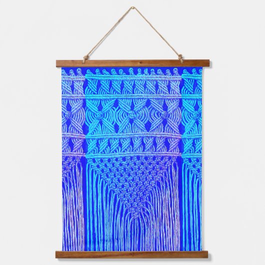  Macramé-look - blauw paars&sepia Hangend Wandkleed (Voorkant 2)