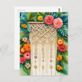 Macrame met bloemen, Postcrossing Briefkaart (Voorkant / Achterkant)