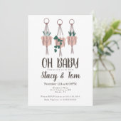 Macrame Plant Hanger Planter Boho Baby shower Kaart (Staand voorkant)