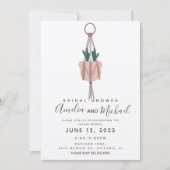 Macrame Plant Hanger Planter Cactus Vrijgezellenfe Kaart (Voorkant)