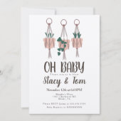 Macrame Plant Hanger Planter Pots Baby shower Kaart (Voorkant)