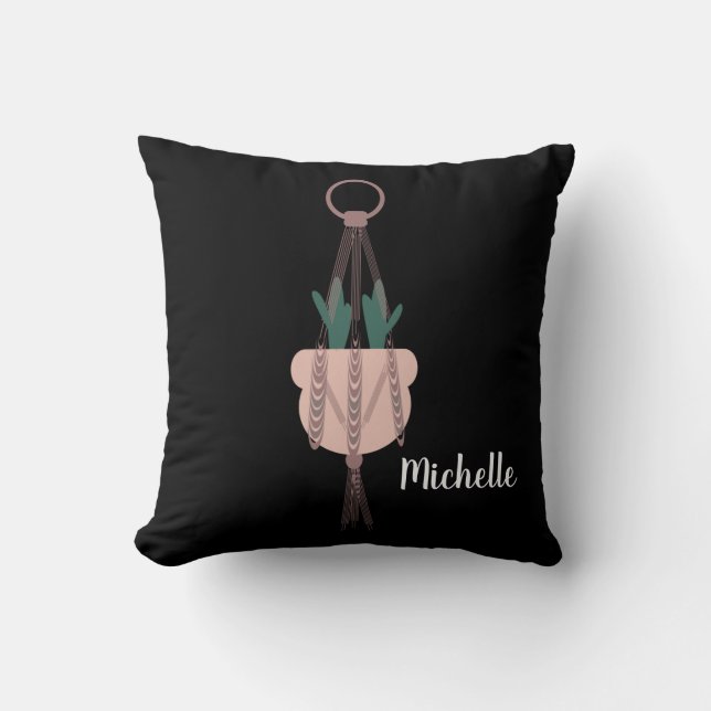 Macrame Plant Hanger Planter Pots Trailing Cactus Kussen (Voorkant)