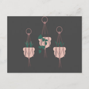Macrame Planten Hanger Planter Potten Illustratie Briefkaart