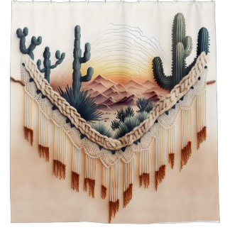 Macrame stijl afdrukken douchegordijn