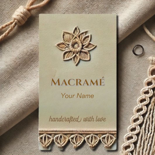 Macramé uitstraling - beige Visitekaartje