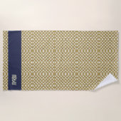 Macrame Vist Net Kijk met je Initialen / Naam Strandlaken (Voorkant)