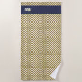 Macrame Vist Net Kijk met je Initialen / Naam Strandlaken (Voorkant)