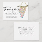 Macrame Winkelen Decor Dank je wel Notitiekaartje (Voorkant / Achterkant)