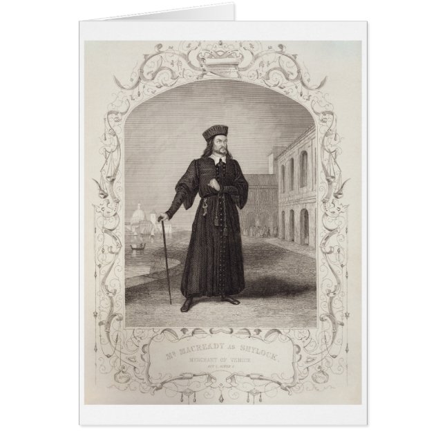 Macready as Shylock, Act I Scene 3, in 'The Mer' (Voorkant)