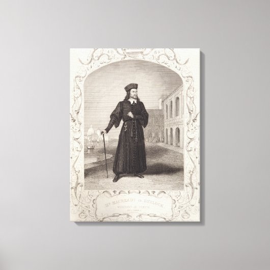 Macready as Shylock, Act I Scene 3, in 'The Mer' Canvas Afdruk (Voorkant)