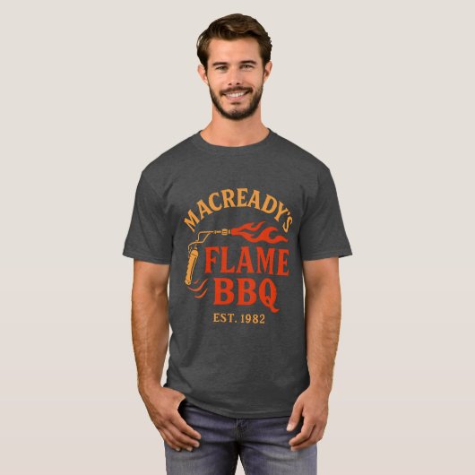Macreadys flame BBQ est 1982 friend T-shirt (Voorkant volledig)