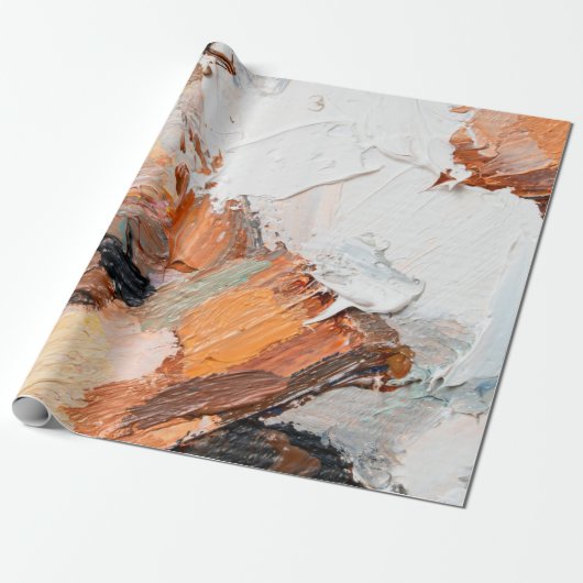 Macro. Abstract art. Expressive embossed pasty oil Cadeaupapier (Uitgerold)