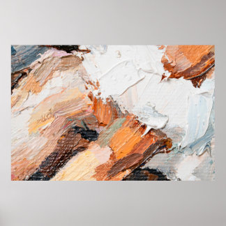 Macro. Abstracte kunst. Expressieve pasteiolie met Poster