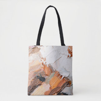 Macro. Abstracte kunst. Expressieve pasteiolie met Tote Bag