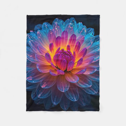 Macro Aurora Bloem Fleece Deken (Voorkant)