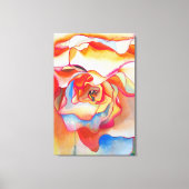 Macro begonia Fred Martin waterverf schilderij Canvas Afdruk (Voorkant)