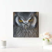 Macro Black en White SACHOwl Vierkante Klok (Huis)