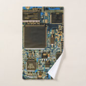Macro Blau Circuitbord | PCB-foto Bad Handdoek (Handdoek)