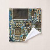 Macro Blau Circuitbord | PCB-foto Bad Handdoek (Wasdoekje)