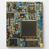 Macro Blau Circuitbord | PCB Foto Fotoplaat (Voorkant)