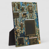 Macro Blau Circuitbord | PCB Foto Fotoplaat (Zijkant)