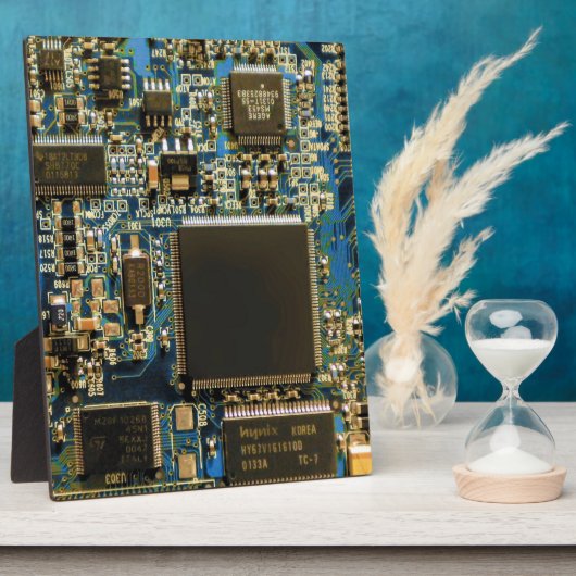 Macro Blau Circuitbord | PCB Foto Fotoplaat (Zijkant)
