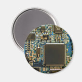 Macro Blau Circuitbord | PCB Foto Magneet (Voorkant / Achterkant)