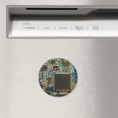 Macro Blau Circuitbord | PCB Foto Magneet (Insitu (Vaatwasser))