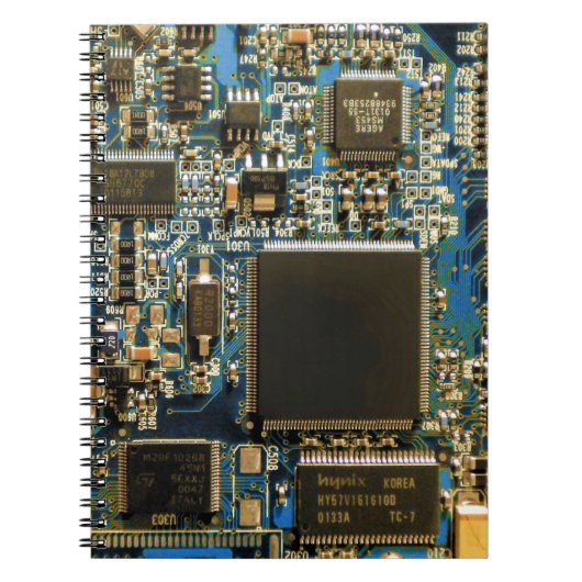 Macro Blau Circuitbord | PCB Foto Notitieboek (Voorkant)