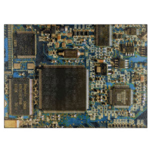 Macro Blau Circuitbord   PCB Foto Snijplank