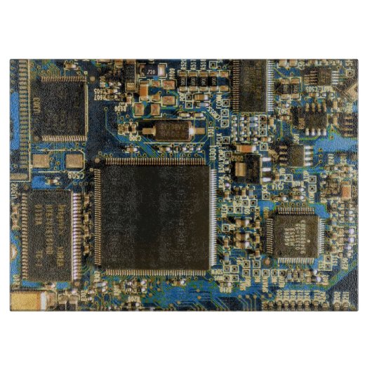 Macro Blau Circuitbord | PCB Foto Snijplank (Voorkant)