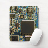 Macro Blauwe Printplaat | PCB Foto Muismat (Met muis)