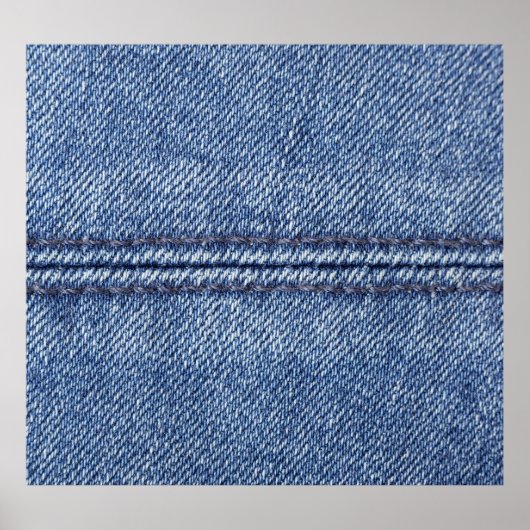 Macro Blue Denim, close-up textuur. Poster (Voorkant)