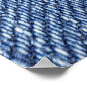 Macro Blue Denim, close-up textuur. Poster (Hoek)