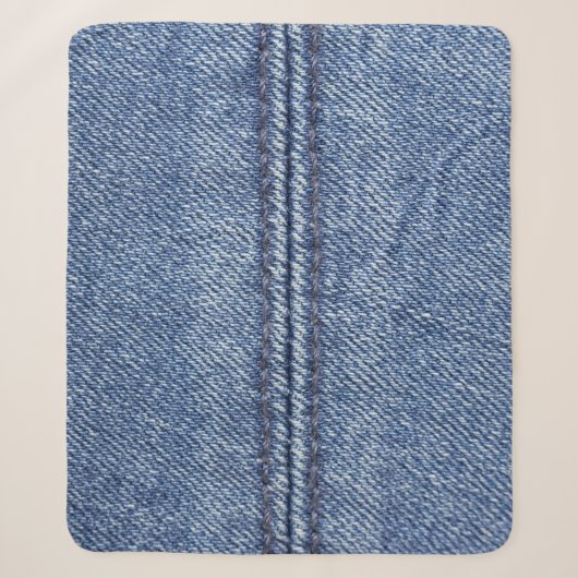 Macro Blue Denim, close-up textuur. Sherpa Deken (Voorkant)