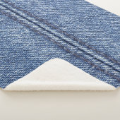 Macro Blue Denim, close-up textuur. Sherpa Deken (3/4)