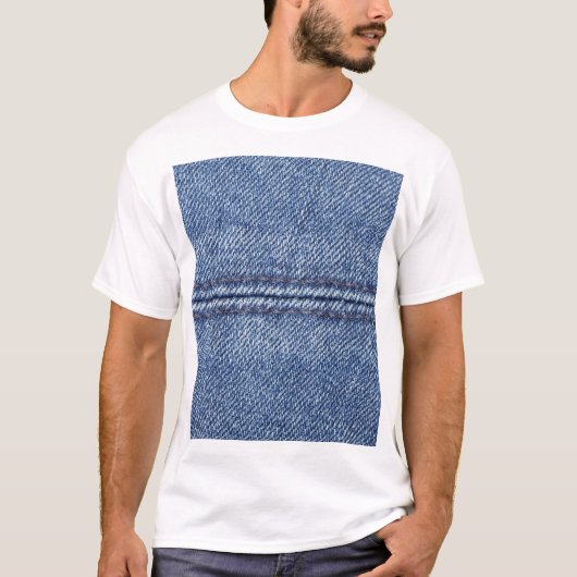 Macro Blue Denim, close-up textuur. T-shirt (Voorkant)