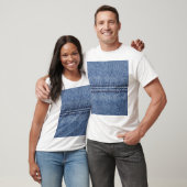 Macro Blue Denim, close-up textuur. T-shirt (Unisex)