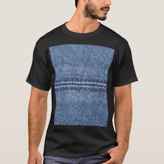 Macro Blue Denim, close-up textuur. T-shirt (Voorkant)