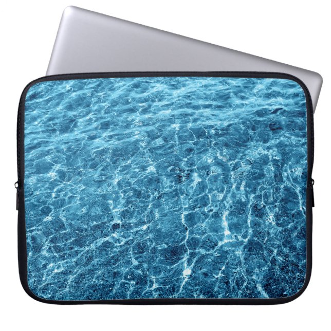 Macro Bubbling Blue Zee Foto Laptop Sleeve (Voorkant)