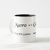 Macro->CaffeinaatMok - Gepersonaliseerd Tweekleurige Koffiemok (Voorkant links)