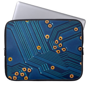 Macro close-up uitzicht van elektronisch computerb laptop sleeve