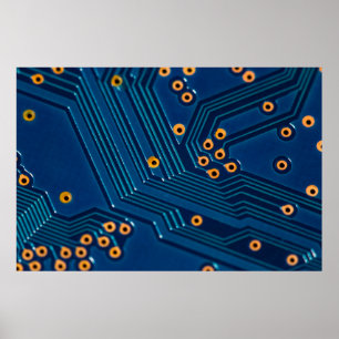 Macro close-up uitzicht van elektronisch computerb poster
