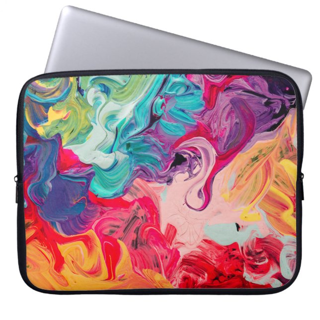 macro close-up van verschillende verf van de kleur laptop sleeve (Voorkant)