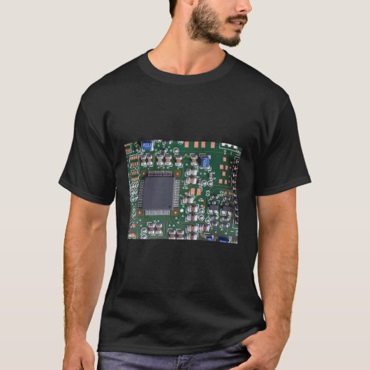 Macro computer printplaat computer chip technologi t-shirt (Voorkant)