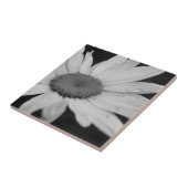 Macro Daisy Black en White Flower Tile Tegeltje (Zijkant)